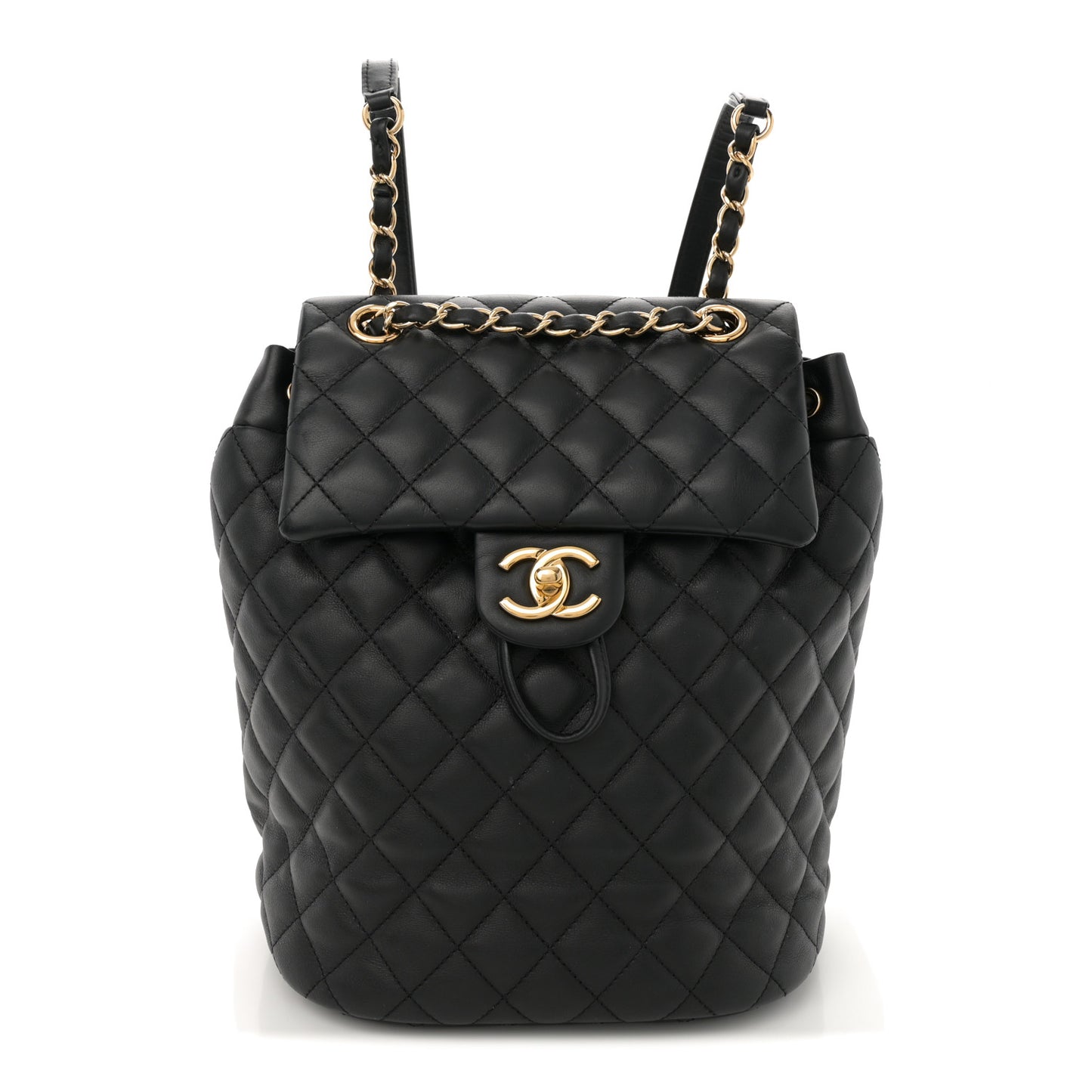 Calfskin Quilted Small Urban Spirit Backpack Black