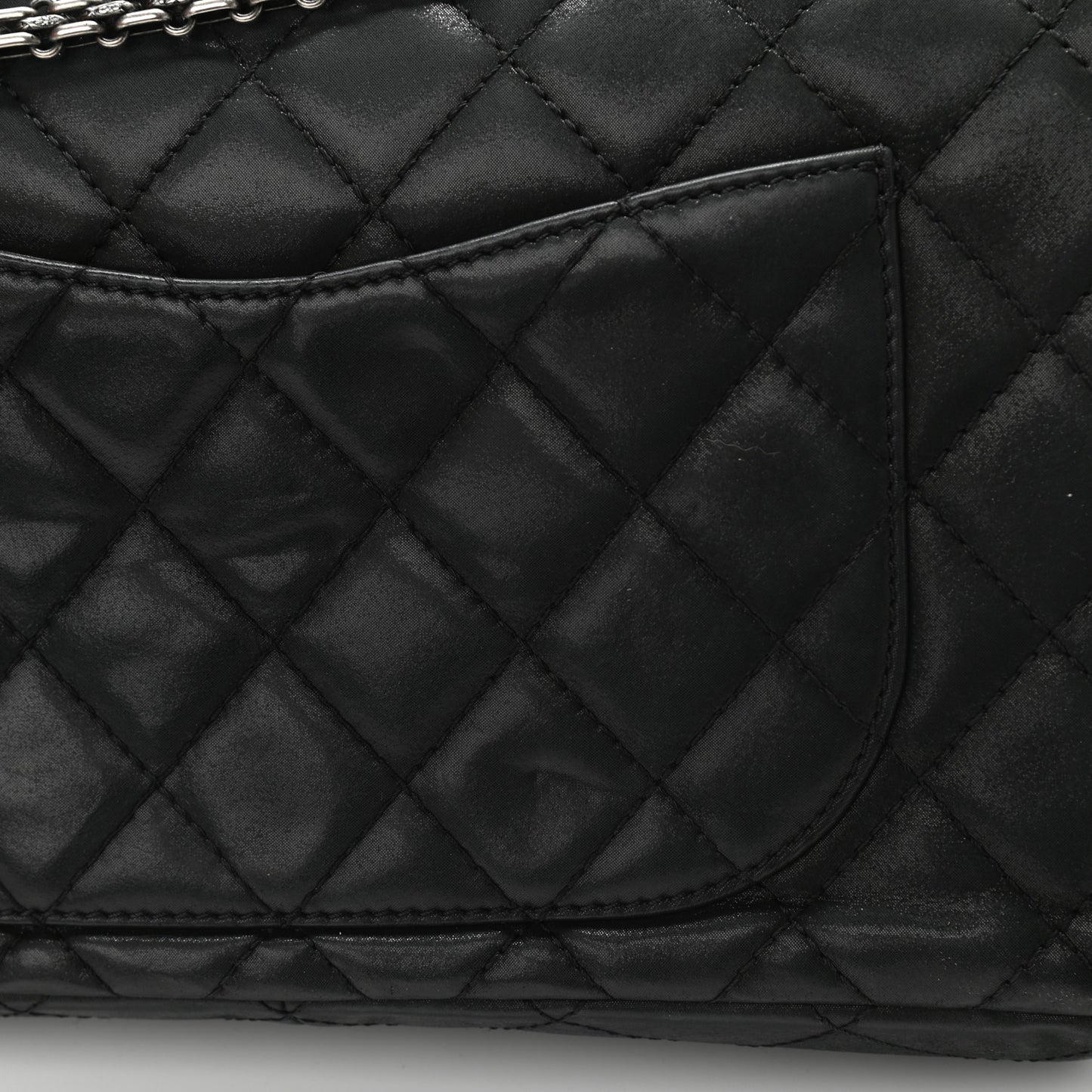 Iridescent Calfskin Quilted 2.55 Reissue 227 Flap Black