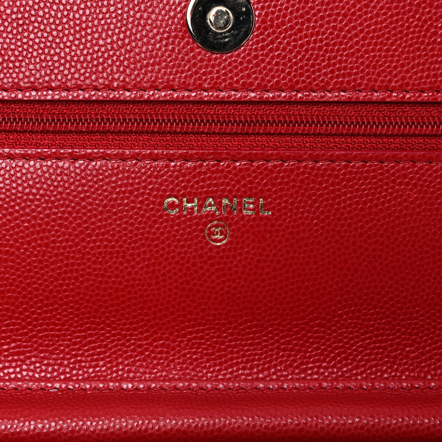 Chanel Caviar Quilted Wallet On Chain WOC Red 6 of 11