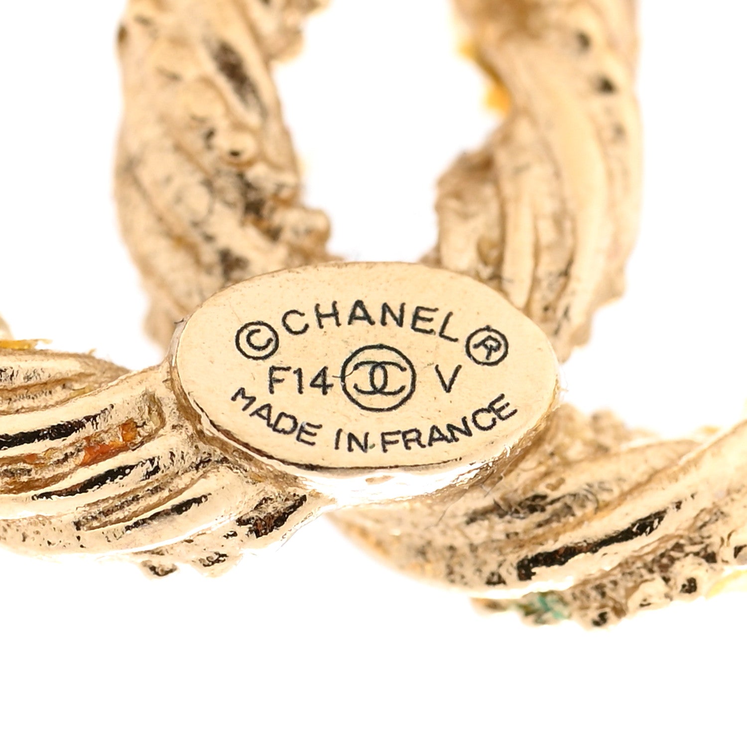 Chanel Crystal Twisted CC Earrings Gold 4 of 5