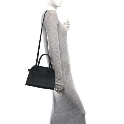 The Row Grained Calfskin Soft Margaux 10 Bag Black 2 of 9
