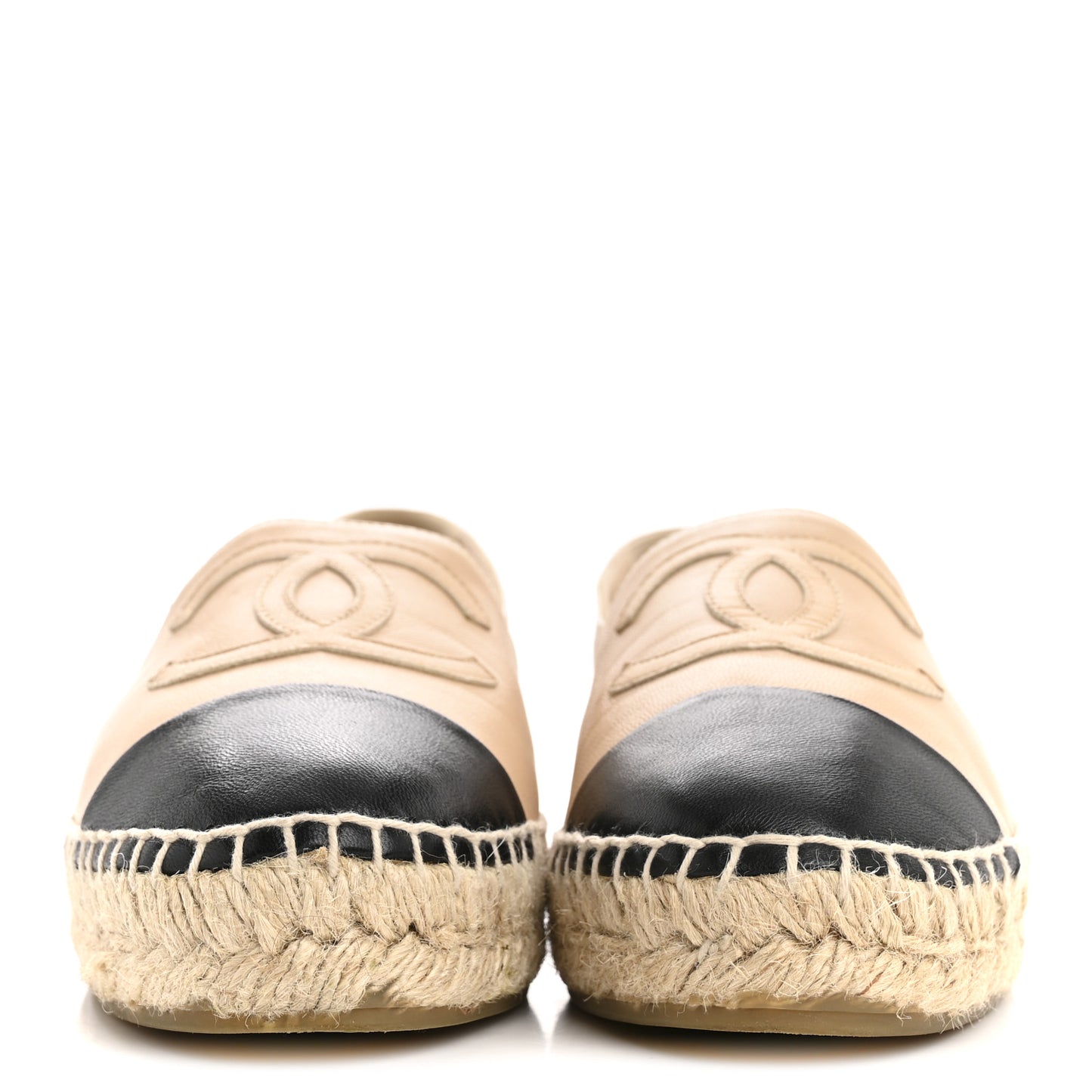 Lambskin CC Espadrilles 36 Beige Black
