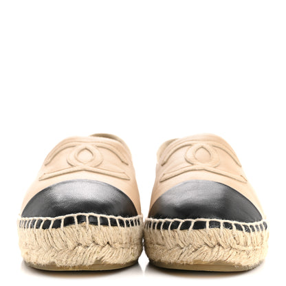 Chanel Lambskin CC Espadrilles 36 Beige Black 3 of 13