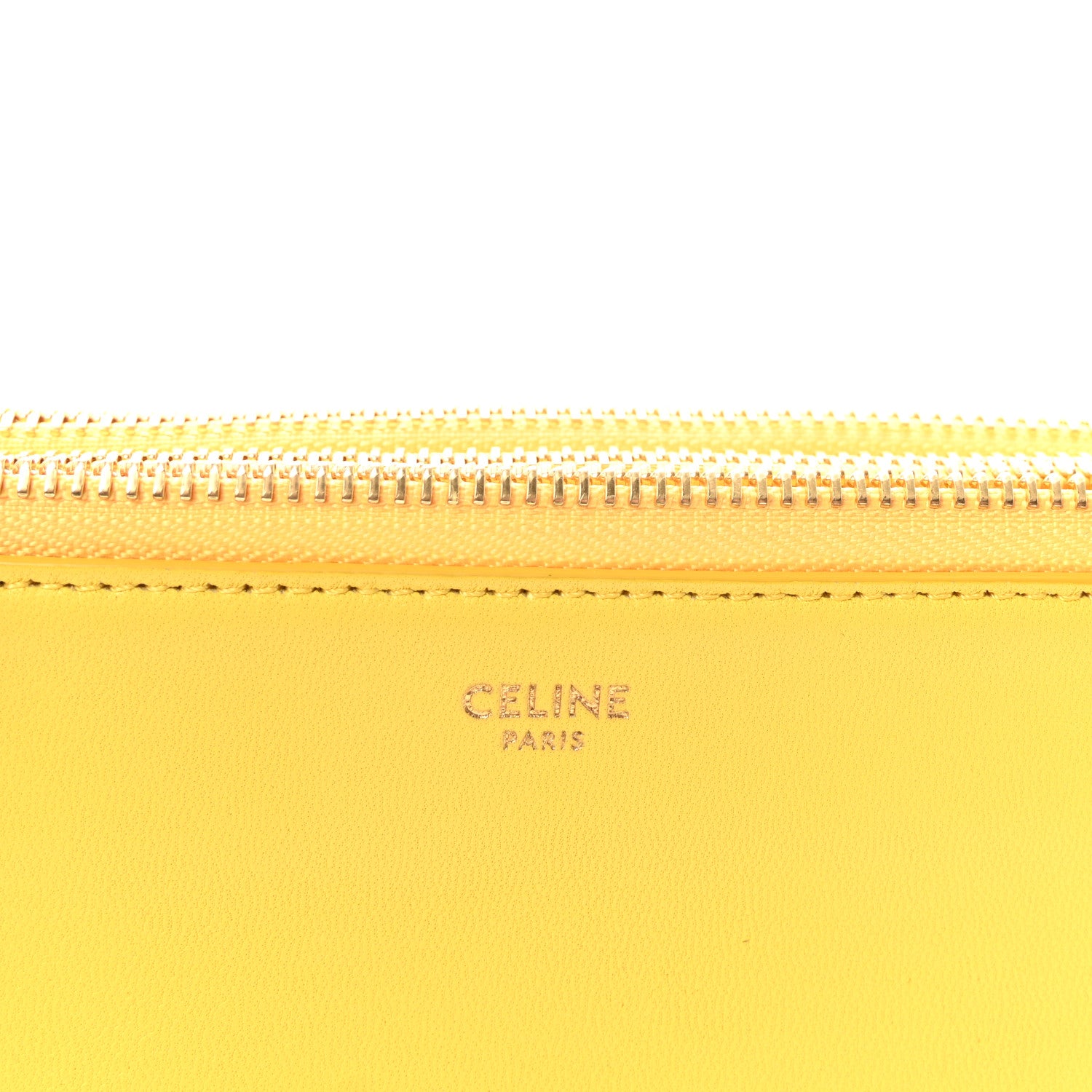 Celine Lambskin Small Trio Crossbody Bag Citron 6 of 10