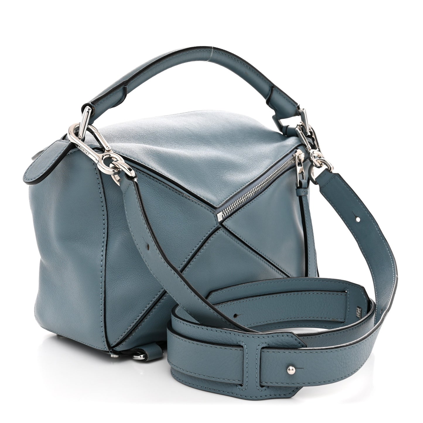 Calfskin Small Puzzle Bag Stone Blue