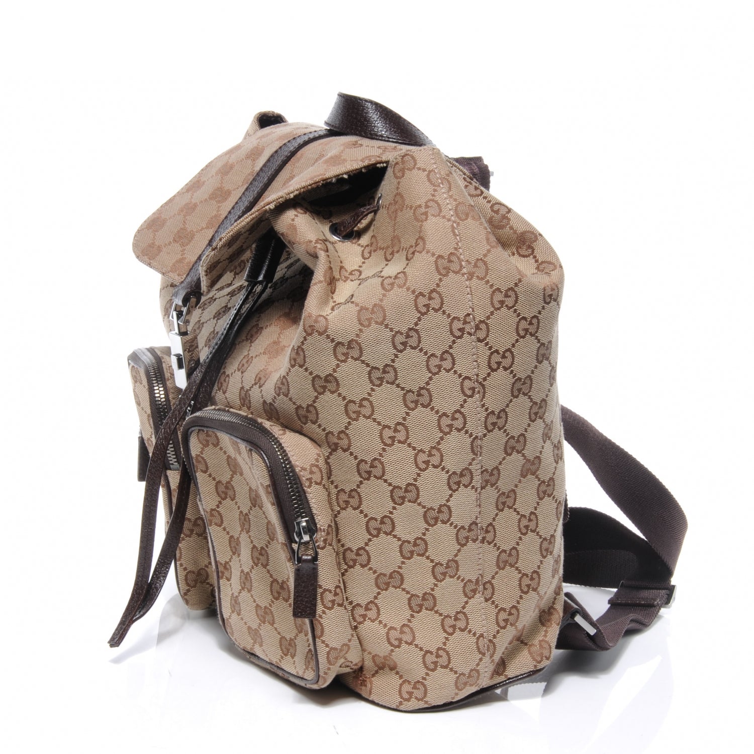 Gucci GG Monogram Single Buckle Backpack Brown 6 of 8