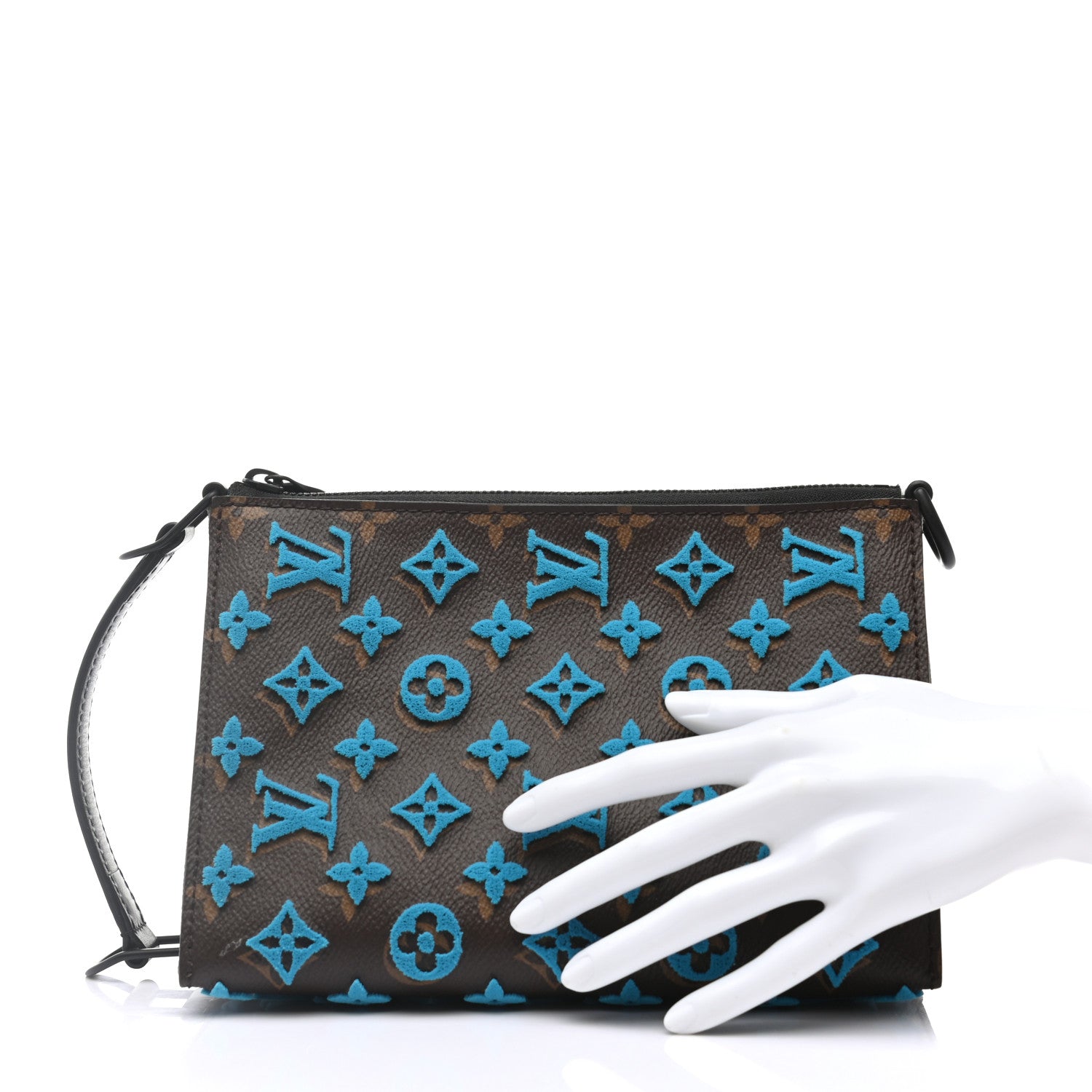 Louis Vuitton Monogram Tuffetage Triangle Messenger Turquoise 2 of 7