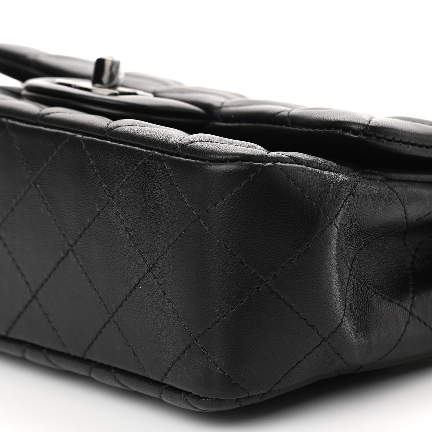 Lambskin Quilted Mini Rectangular Flap So Black