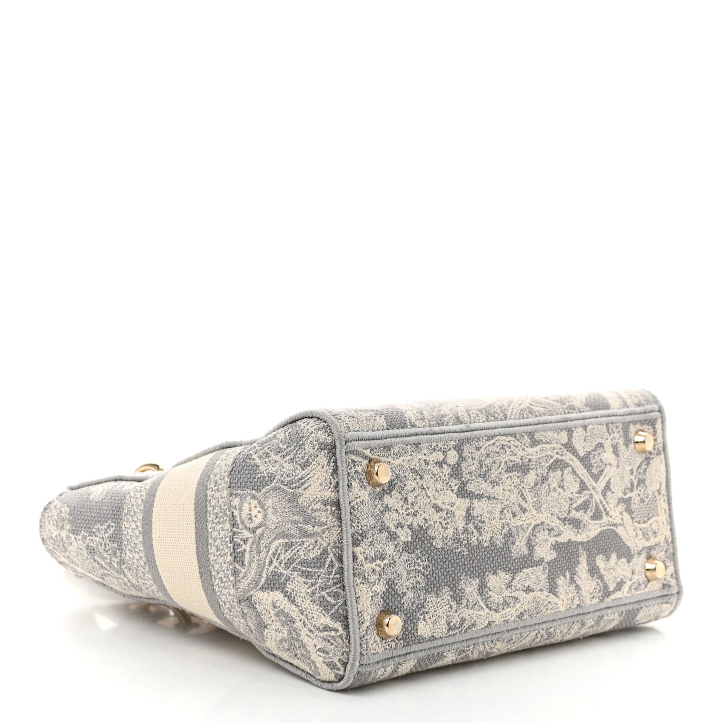 Canvas Toile De Jouy Reverse Embroidered Medium Lady D-Lite Gray