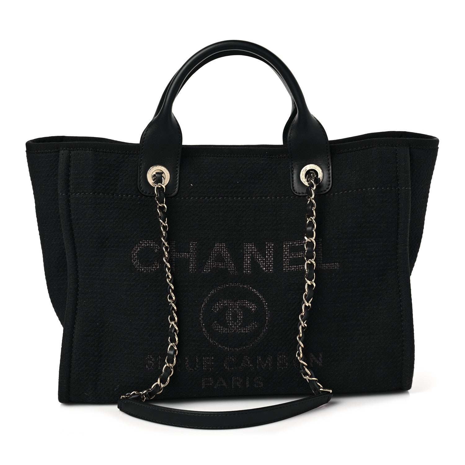 Chanel Mixed Fibers Small Deauville Tote Black 1 of 9
