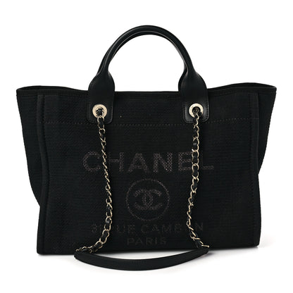 Chanel Mixed Fibers Small Deauville Tote Black 1 of 9