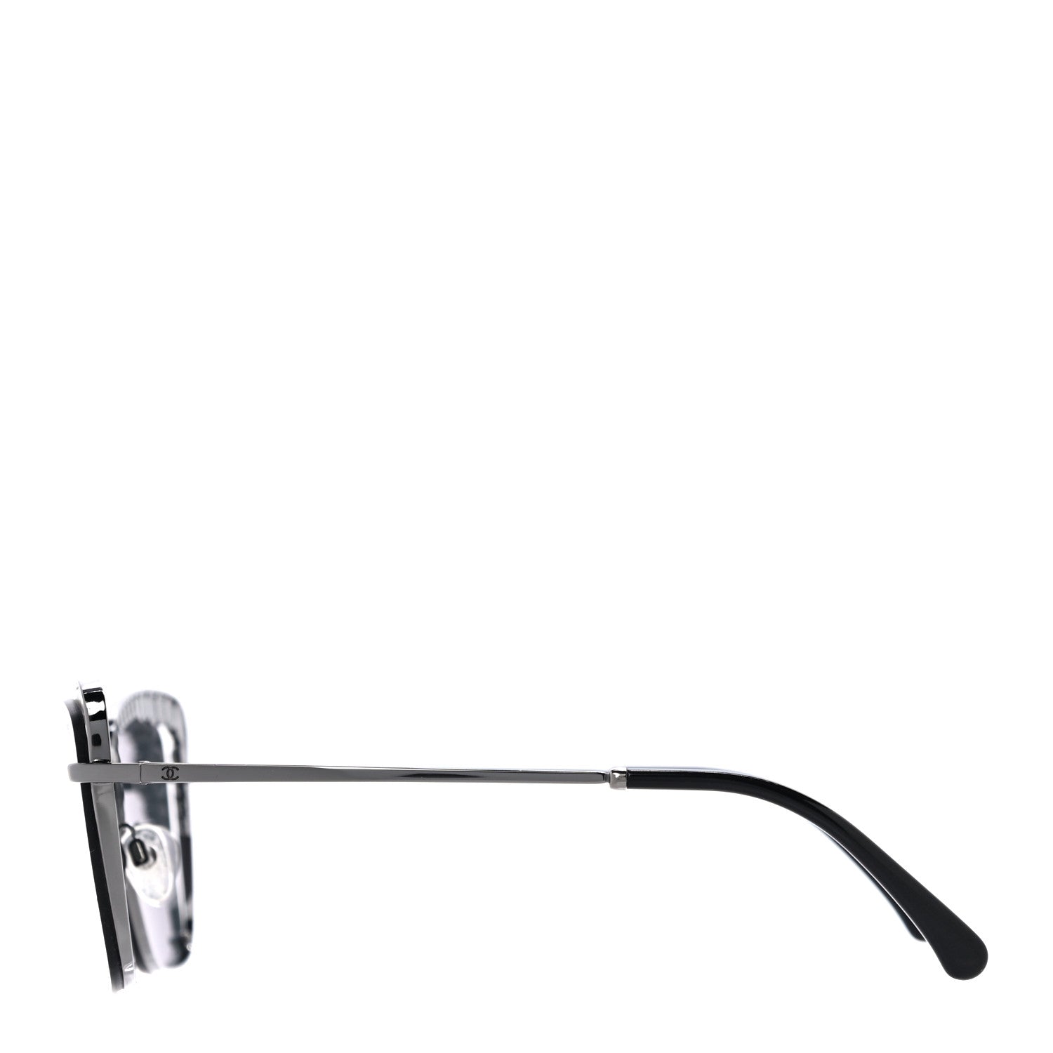 Chanel Metal Square Frame Pearl Sunglasses 4235-H Dark Grey 2 of 7