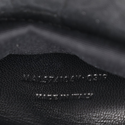 Saint Laurent Calfskin Crocodile Embossed Medium West Hollywood Monogram Fold-Over Black 8 of 12