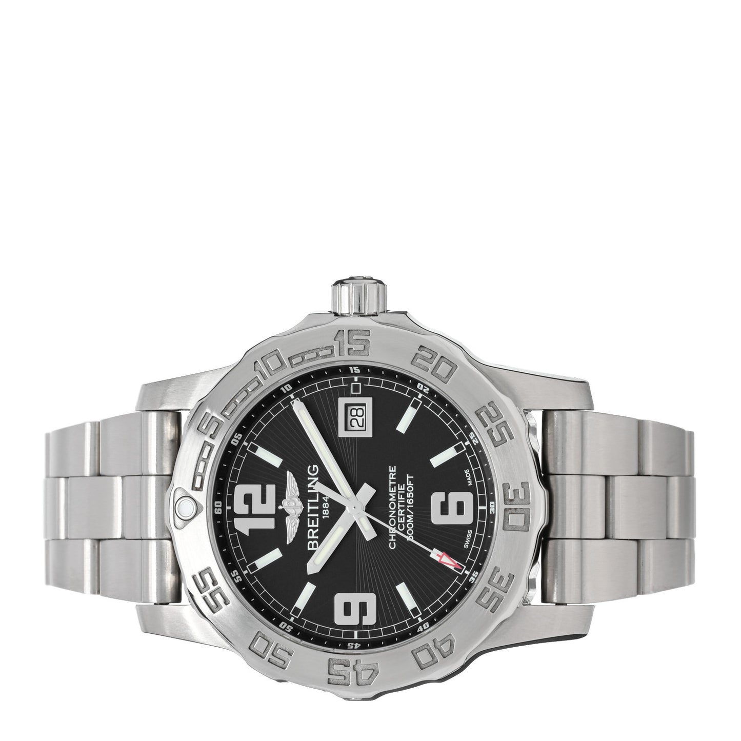 Stainless Steel 44mm Colt Ocean Chronometer Quartz Watch Black A74387
