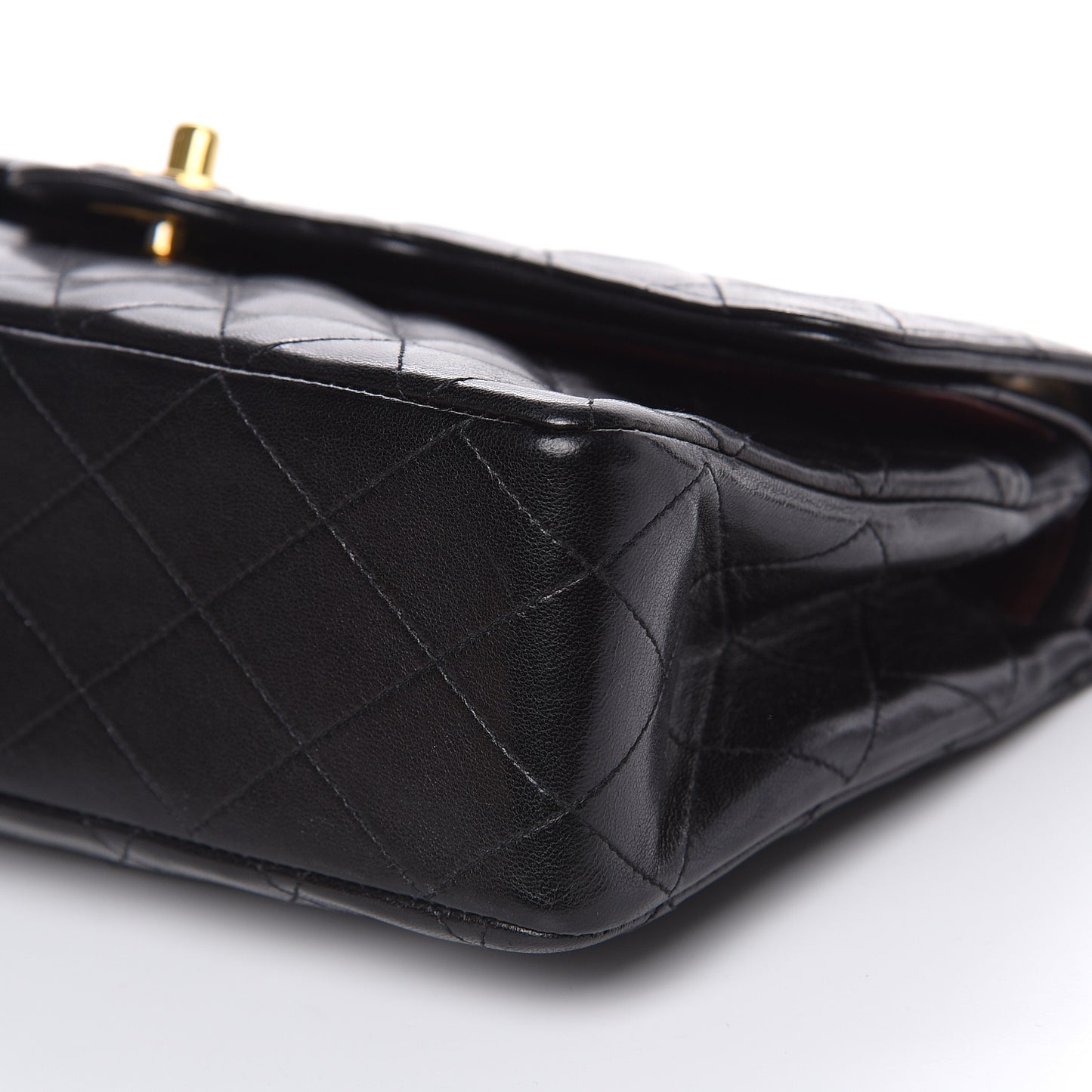 Lambskin Quilted Medium Double Flap Black