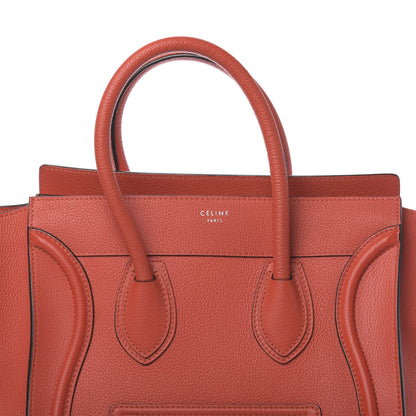 Celine Drummed Calfskin Mini Luggage Vermillion 8 of 14
