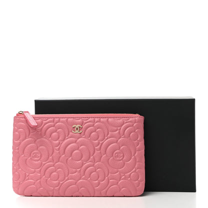 Chanel Caviar Camellia Embossed Cosmetic Pouch Pink 8 of 8