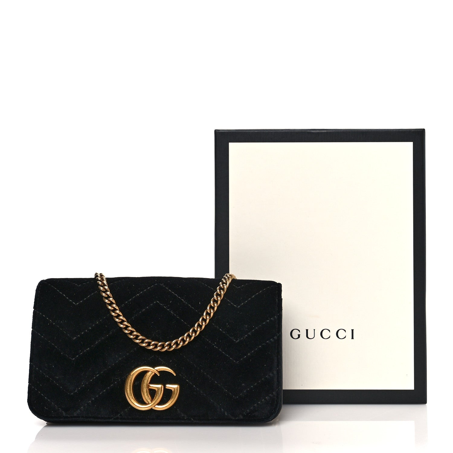 Gucci Velvet Matelasse GG Marmont Mini Bag Black 9 of 9