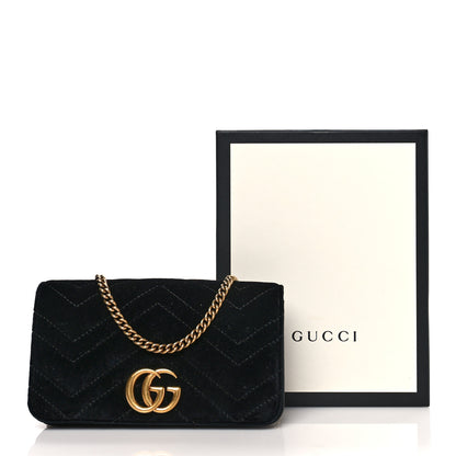 Gucci Velvet Matelasse GG Marmont Mini Bag Black 9 of 9