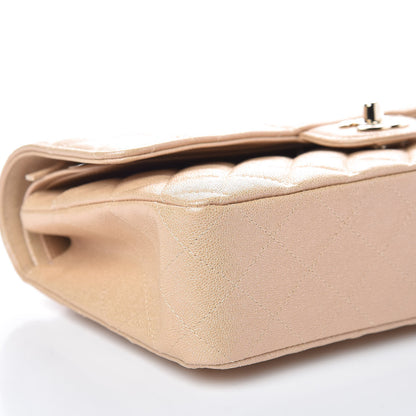 Chanel Iridescent Caviar Quilted Medium Double Flap Beige 8 of 10