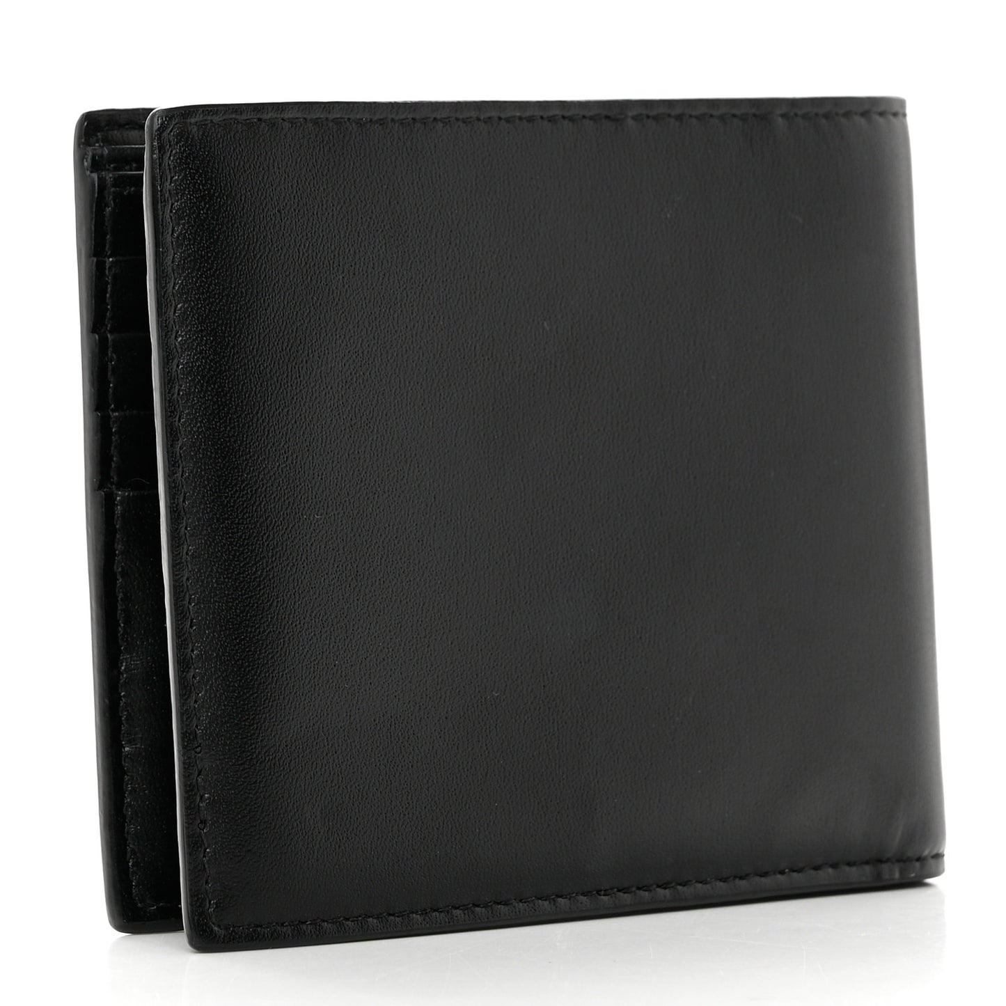 Matte Calfskin Tiny Cassandre East West Wallet Black