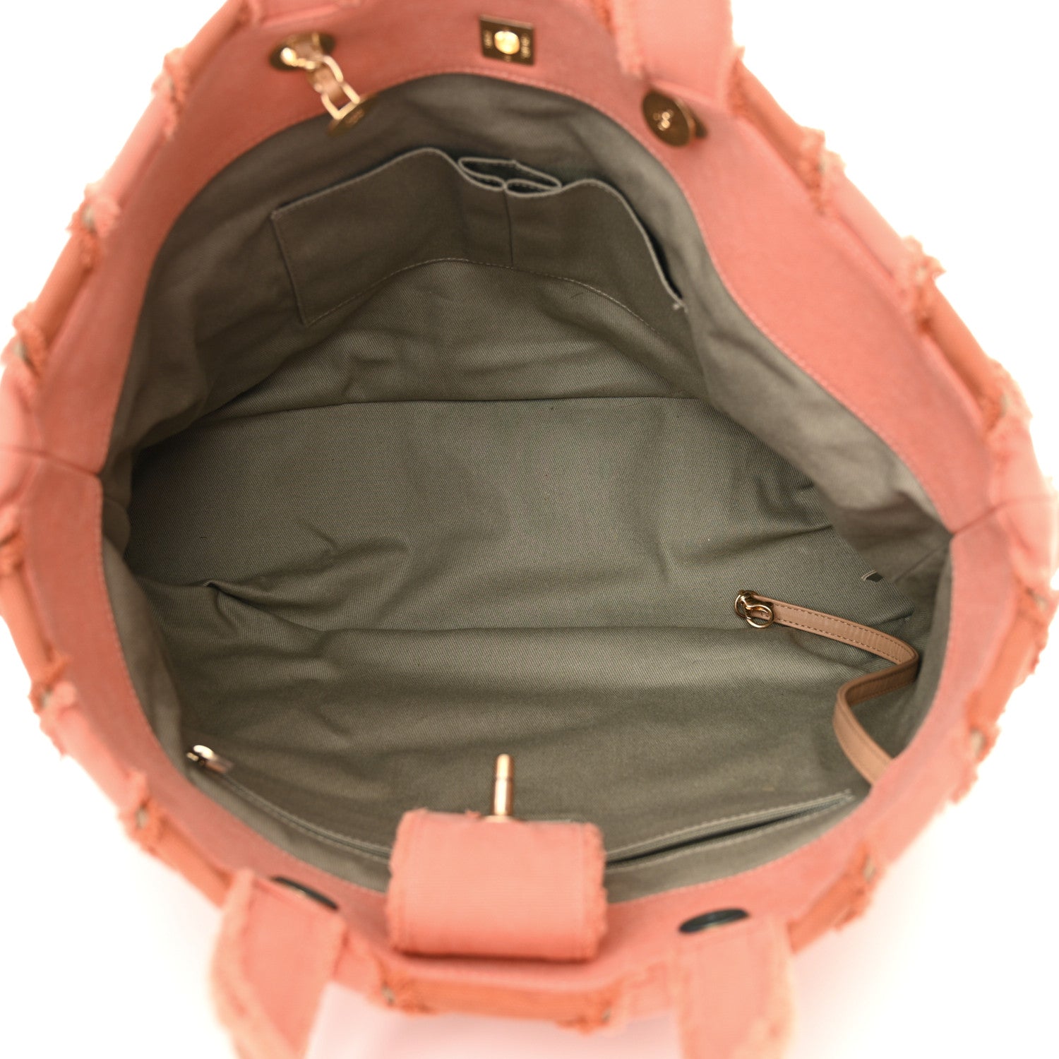 Chanel Canvas Chevron Cuba Patchwork Shopper Tote Orange 5 of 14