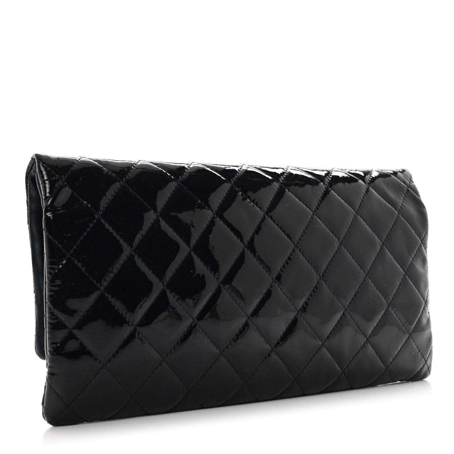 Chanel Patent Calfskin Quilted Beauty CC Clutch Dark Blue 3 of 8
