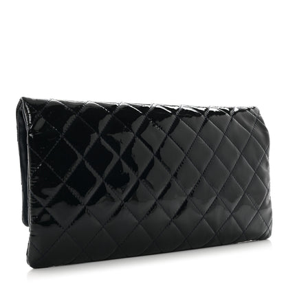 Chanel Patent Calfskin Quilted Beauty CC Clutch Dark Blue 3 of 8