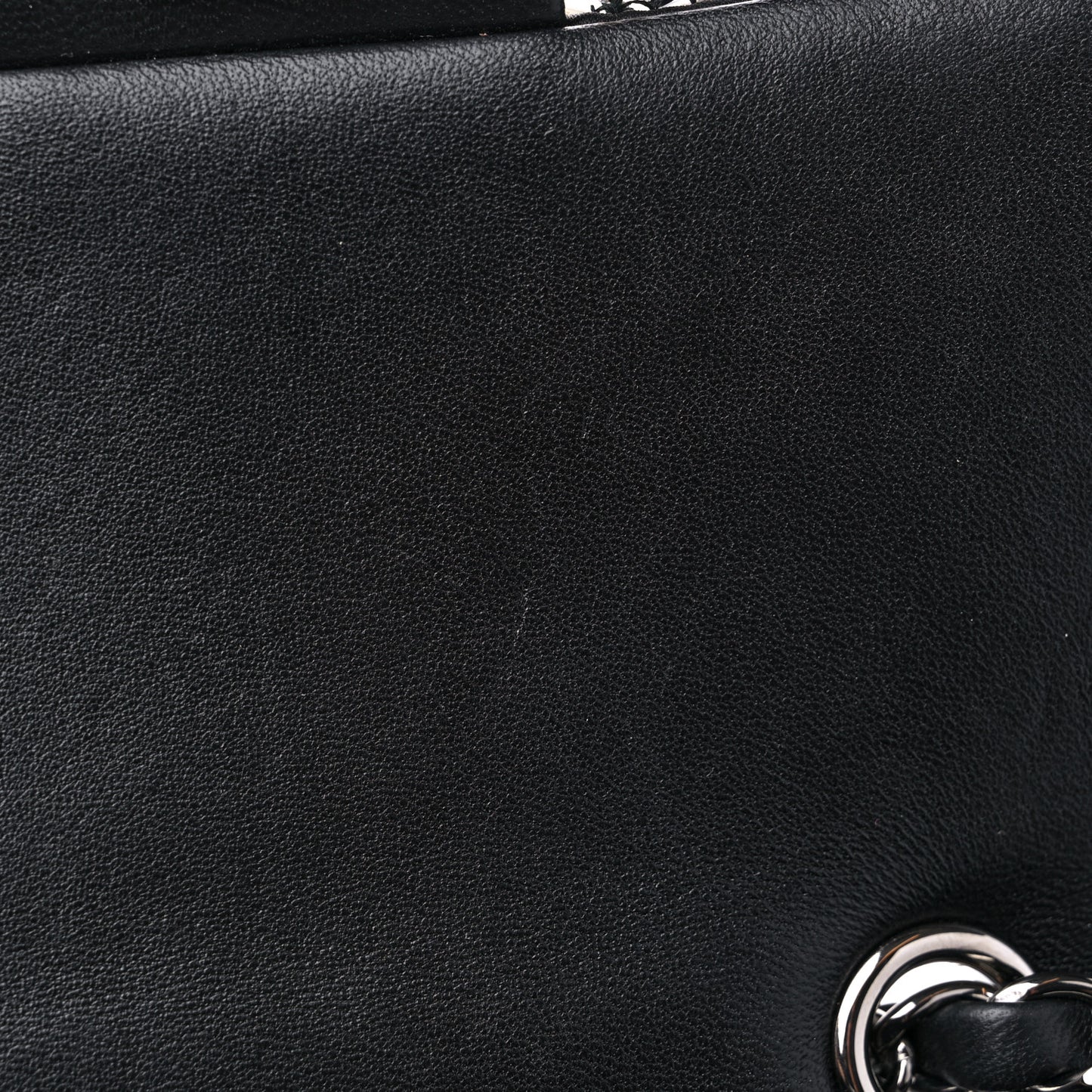 Sequin Lambskin Mini Flap Silver Black