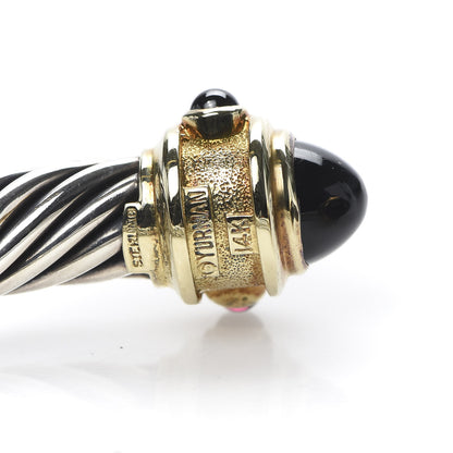 David Yurman Sterling Silver 14K Yellow Gold Black Onyx Citrine Rhodolite Garnet 10mm Cable Renaissance Bracelet 4 of 5