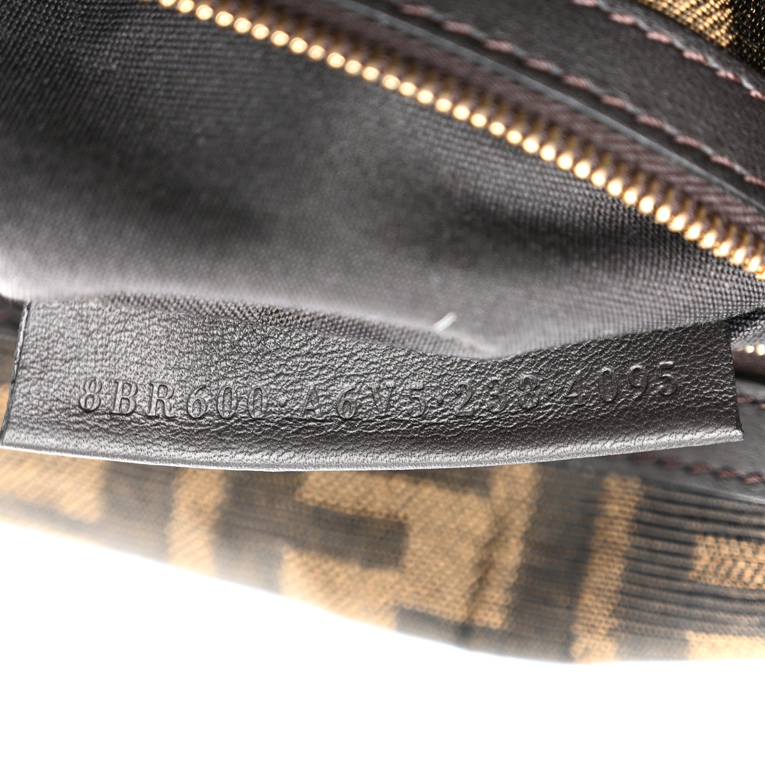 Fendi Fabric Jacquard FF 1974 Medium Baguette Tobacco Moro Black 7 of 11