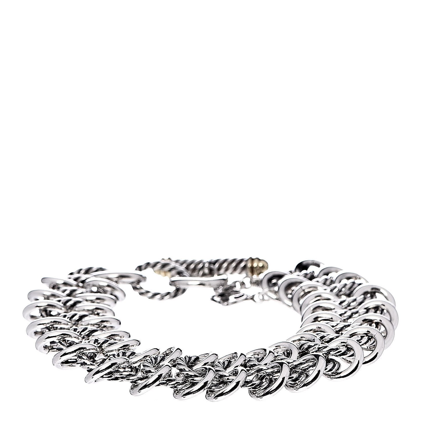 Sterling Silver 18K Yellow Gold Atlas Chainmail Link Bracelet