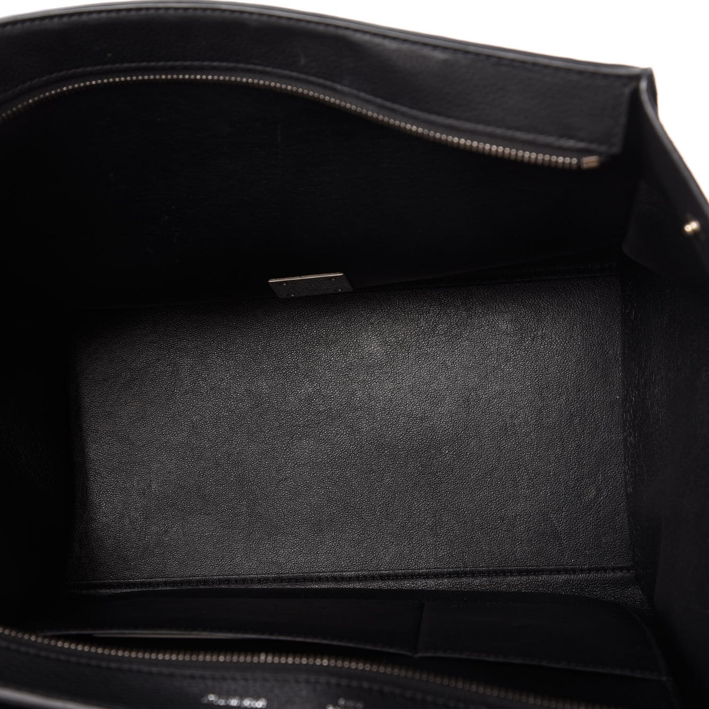Drummed Calfskin Suede Medium Trapeze Black