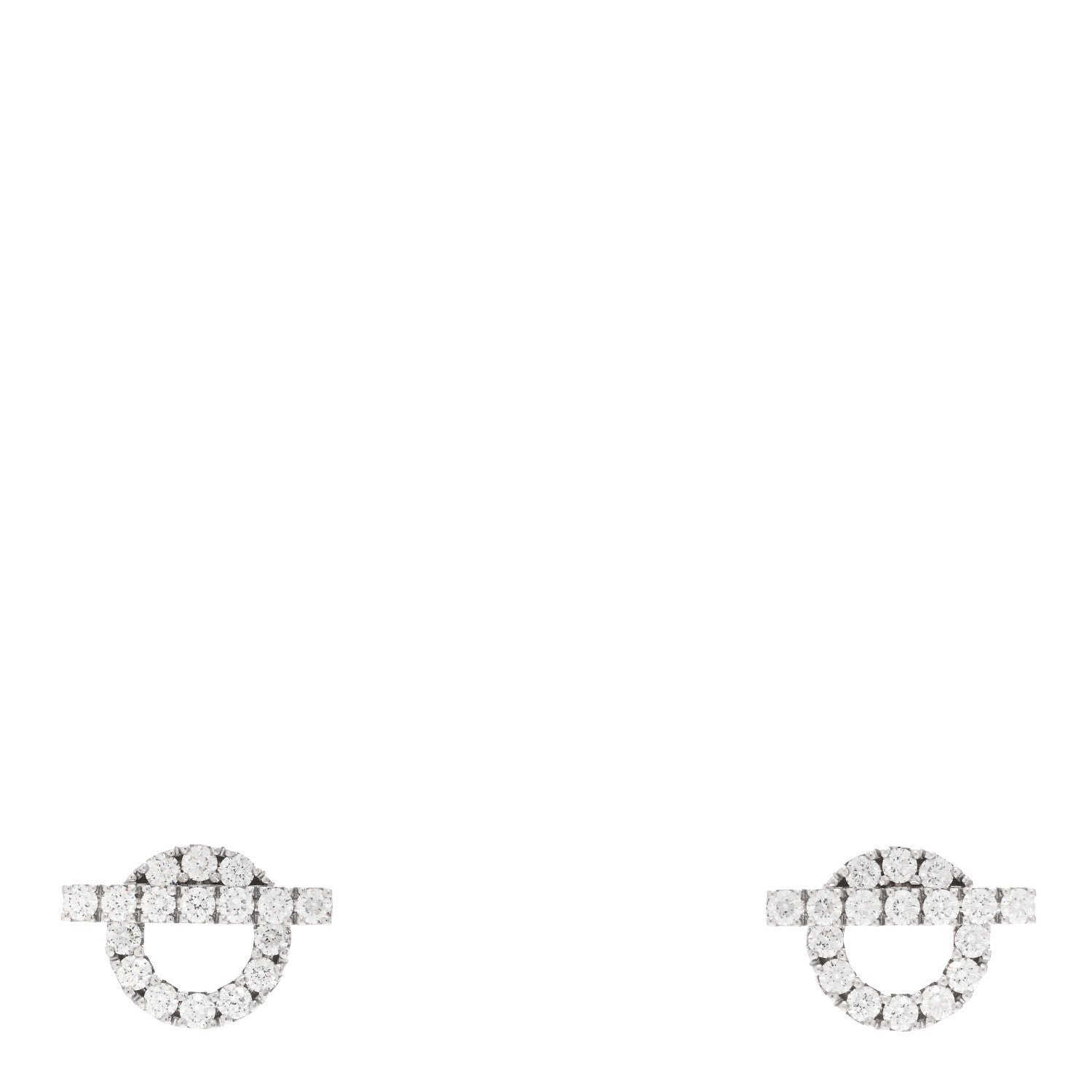 Hermes 18K White Gold Diamond Finesse Earrings 1 of 5
