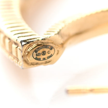 Chanel Baguette Crystal CC Drop Hoop Earrings Gold 4 of 6