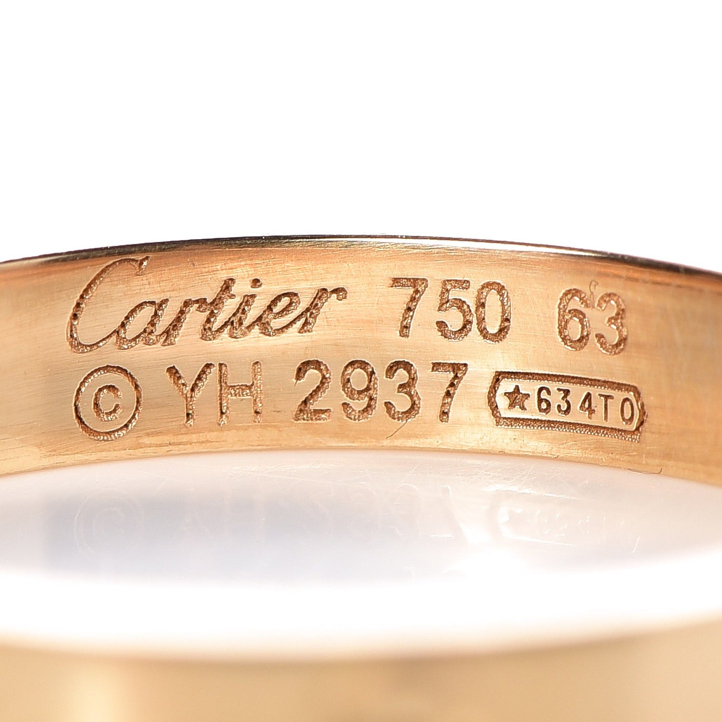 18K Yellow Gold 3.5mm LOVE Wedding Band Ring 63 10.5
