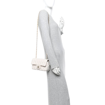 Chanel Tweed Quilted Mini Rectangular Flap Off White 2 of 9