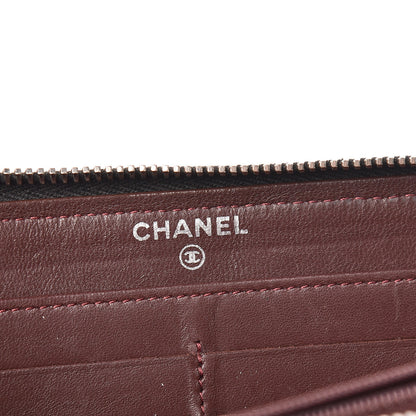 Chanel Lambskin Quilted Large Gusset Zip Around Wallet Black 6 of 17