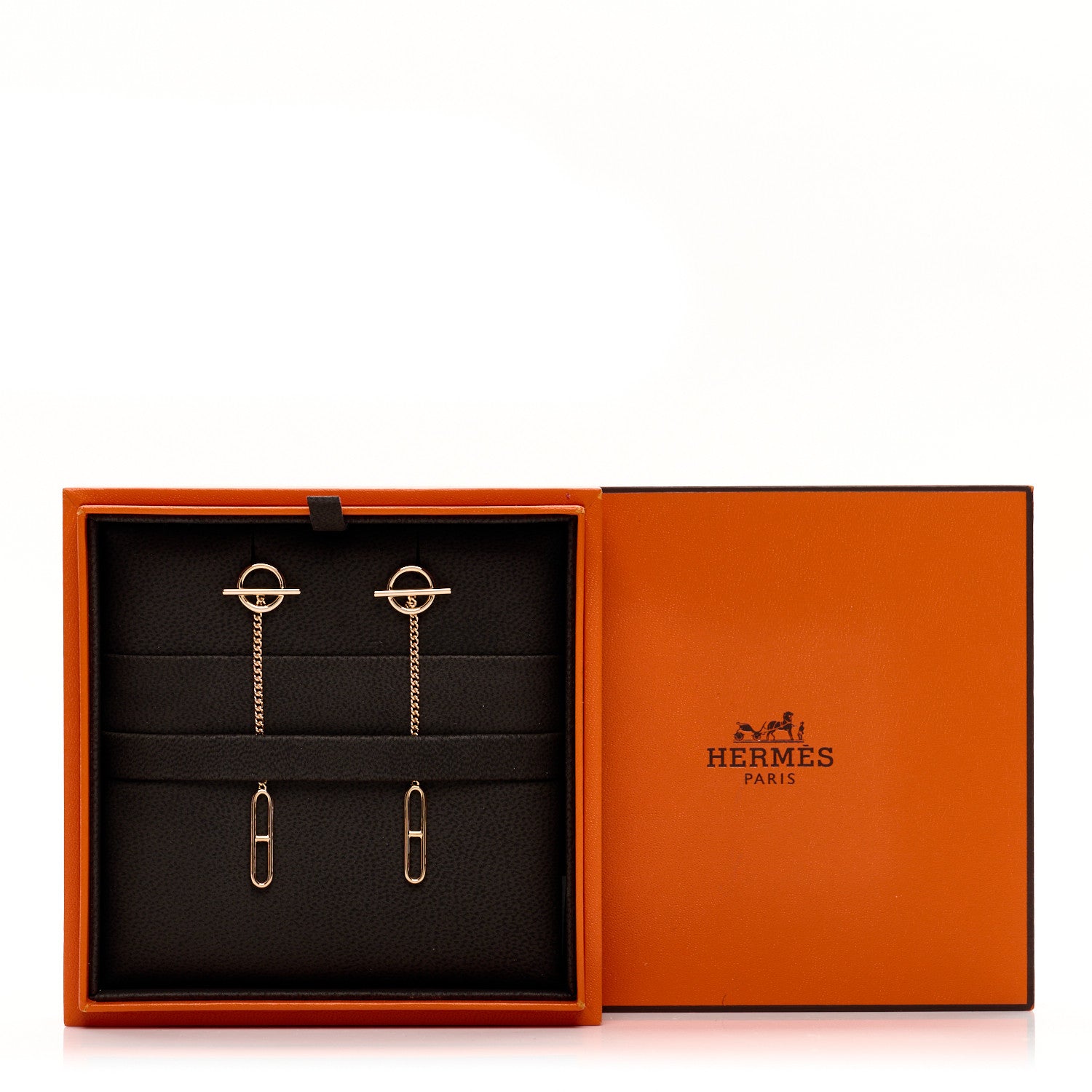 Hermes 18K Rose Gold Echappee Earrings 5 of 5