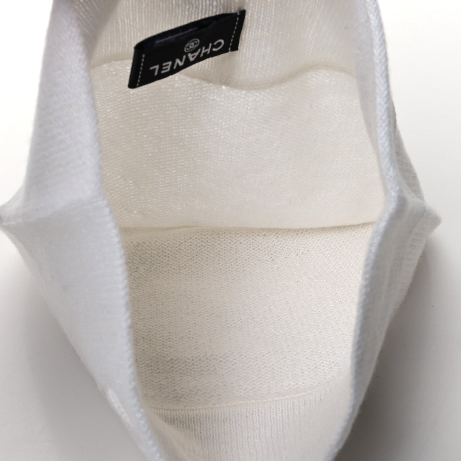 Chanel Cashmere Wool CC Beanie Hat White 4 of 5
