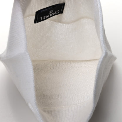 Chanel Cashmere Wool CC Beanie Hat White 4 of 5