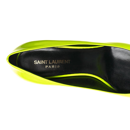 Saint Laurent Patent Calfskin Kiki 55 Pumps 40 Neon Yellow 7 of 9