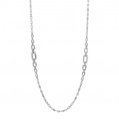 David Yurman Sterling Silver Diamond Wellesley Long Chain Link Necklace 1 of 5
