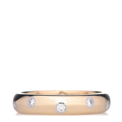 Tiffany 18K Yellow Gold Platinum Diamond 4mm Etoile Band Ring 51 5.75 3 of 5