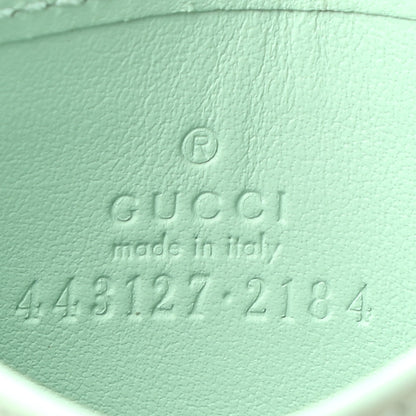 Gucci Calfskin Matelasse GG Marmont Card Holder Water Green 6 of 7
