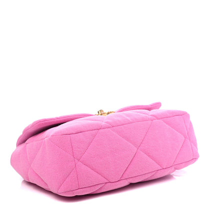 Chanel Denim Quilted Large Chanel 19 Flap Neon Pink 3 of 4