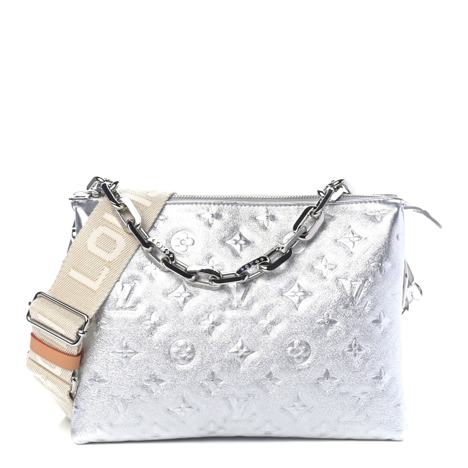 Louis Vuitton Metallic Lambskin Embossed Monogram Coussin PM Silver 1 of 4