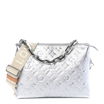 Louis Vuitton Metallic Lambskin Embossed Monogram Coussin PM Silver 1 of 4
