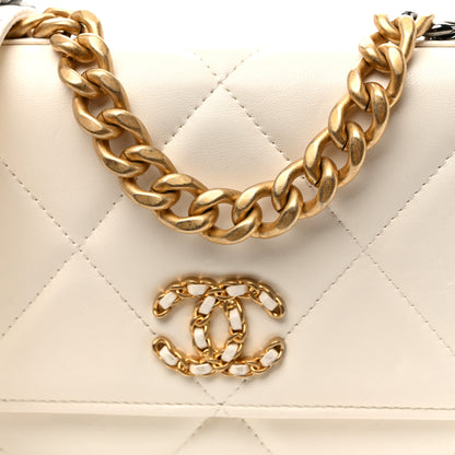 Chanel Lambskin Quilted Chanel 19 Wallet On Chain WOC White 9 of 11