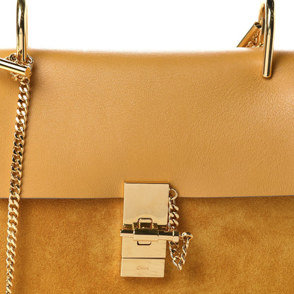Chloe Suede Smooth Calfskin Drew Shoulder Bag Sunflower 10 of 10